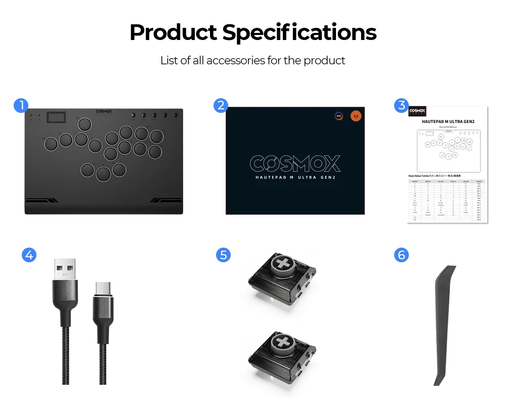 Haute42 M-Ultra Gen 2 Aluminium-Legierung Hebellos-Arcade-Stick Hitbox-Controller für PC/PS4/PS5 Arcade-Hebellos-Controller – Detail 19