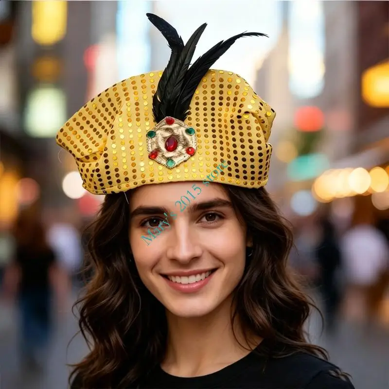 Soft Turban Costume Hat for Adults and Teens, Party Headpiece for Role Play Looks, Themed Parties, and Photo Styling