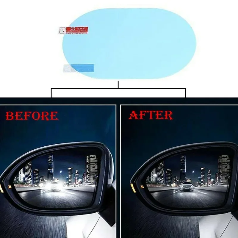 2pcs Universal Anti-Fog Anti-glare Rainproof Car Tuning Rearview Mirror Trim Film Cover Exterior Parts Car Glass Accessories