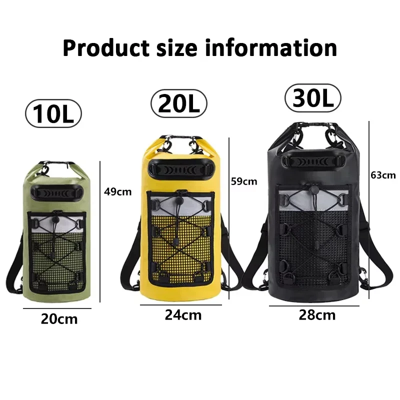 20L/30L Waterproof Backpack Outdoor Sports PVC Pack Dry Bag for Swimming Drifting Boating Kayaking Canoeing Camping Travel Bag