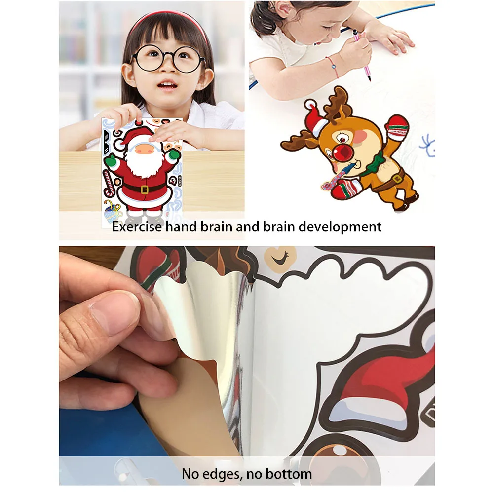 Christmas DIY Glass Stickers Pvc 1pcs Children s Cartoon Suitable For Sticking To Smooth Places Such As Windo Ws