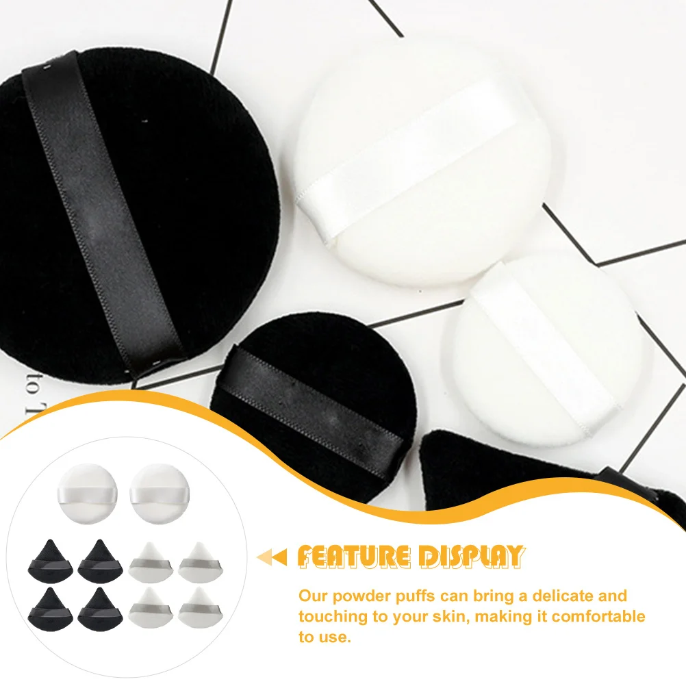 Aplicadores de maquillaje de algodón suave en polvo triangular, 10 Uds., para base de maquillaje Facial, corrector, colorete, resaltador