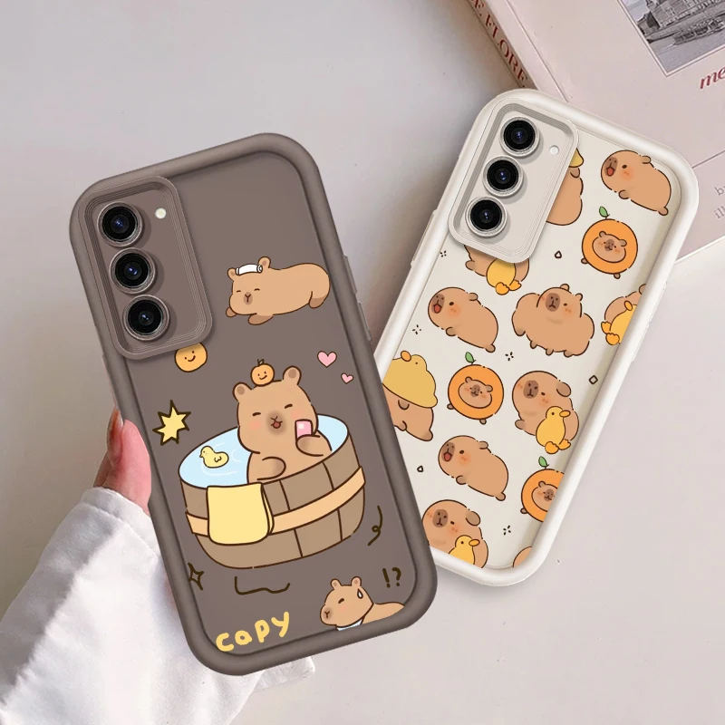 Capybara Cute Anime For Samsung Note 20 S24 S23 S22 S21 S20 Ultra Plus FE A25 A23 A22 A15 A31 5G Eye Ladder TPU Phone Case