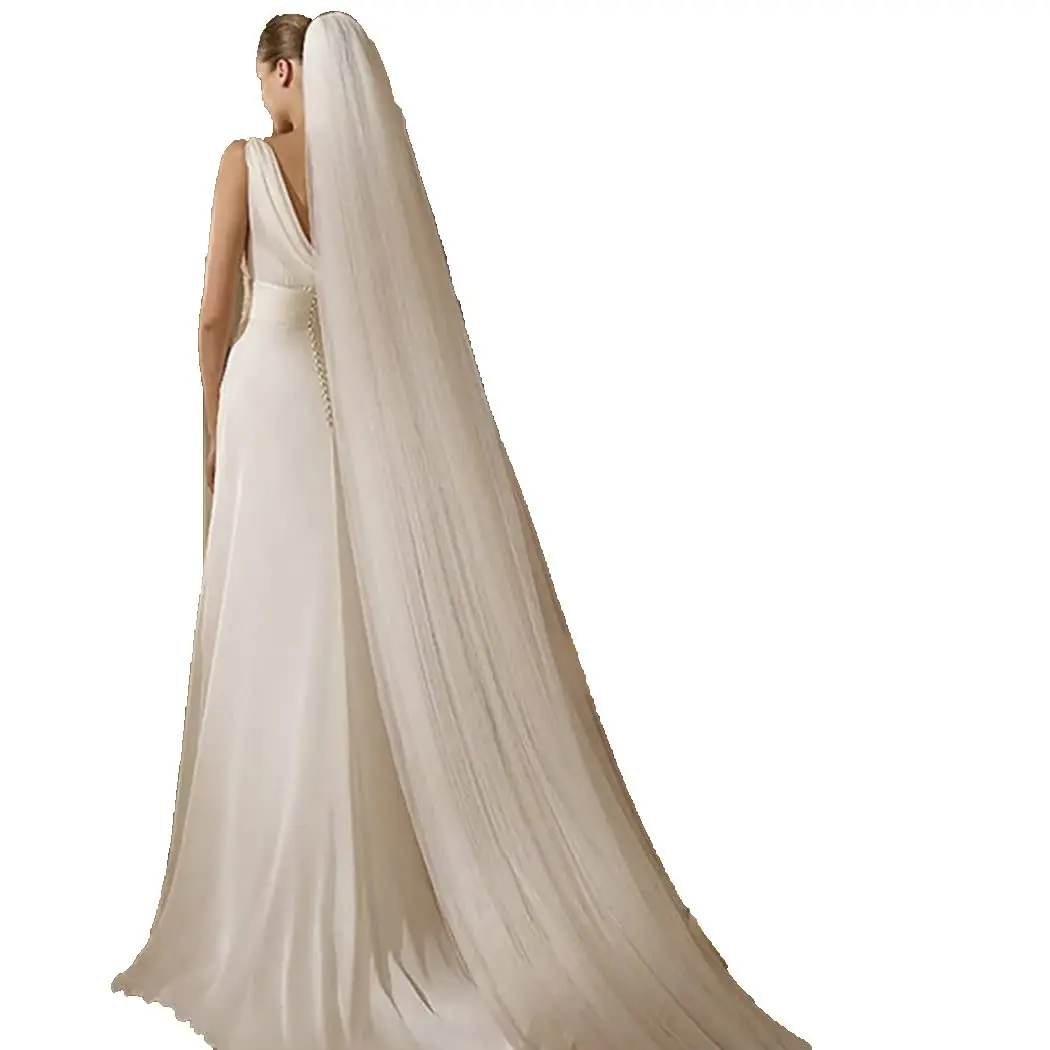 Wedding 2T Veil Long Cathedral Veil Soft Tulle Bridal Veils with Comb 2024