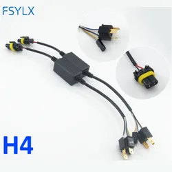 FSYLX 2pc H4 bixenon adapter Hi-Lo Relay Wiring Harness HID Xenon Ballast Cable Wire Connector for One Auto Motor Headlamp Light