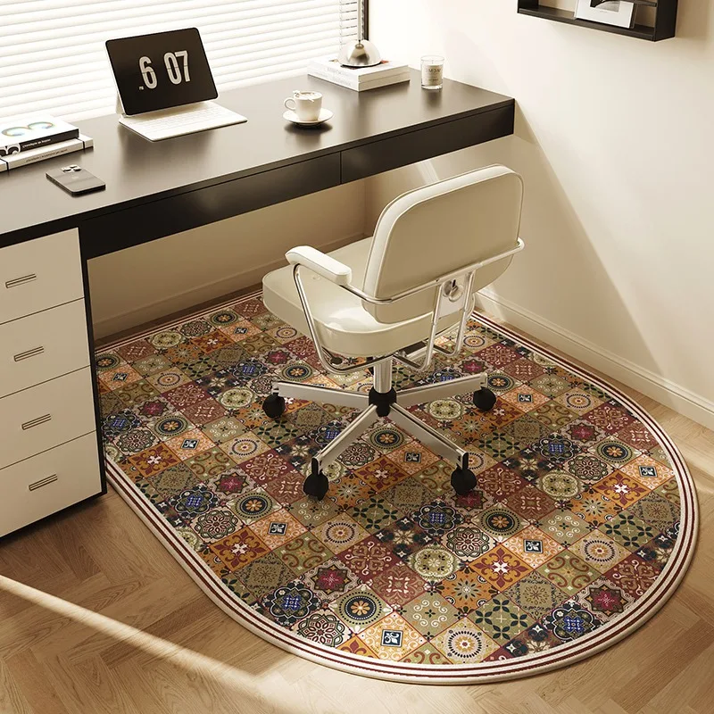 

Chair Carpet Round Bedroom Dressing Table Floor Mat Beige Stripe Decoration Study Gaming Chair Swivel Chair Desk Rug Tapete 양탄자