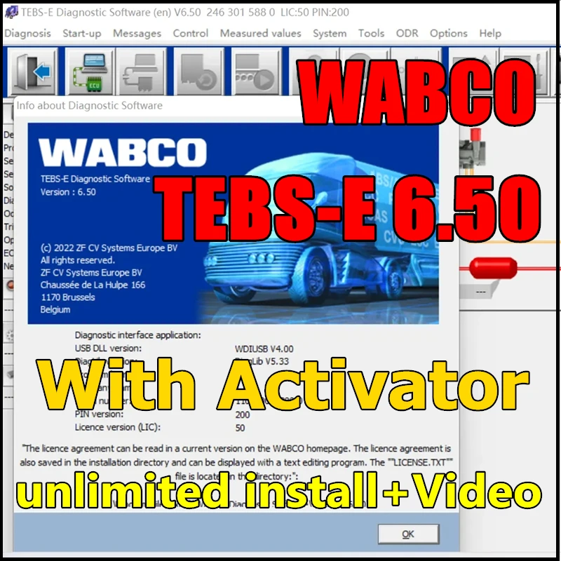 

2023 hot sell ! Wabco TEBS-E 6.50 with Free Activator Unlimited Install for Many PC+Video Guide Wabco TEBS-E Diagnostic Software