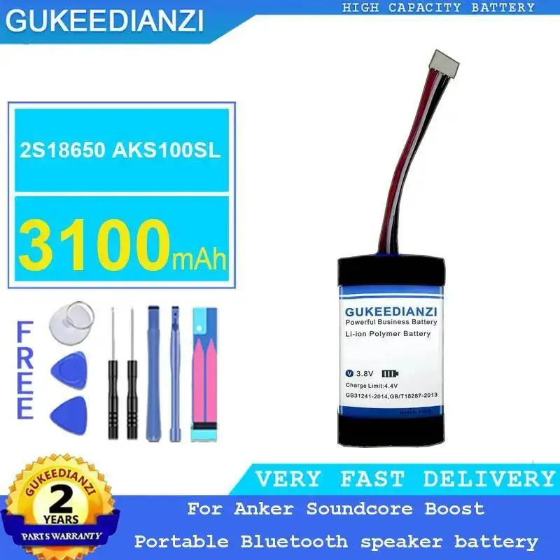 

2S18650 AKS100SL For Anker Soundcore Boost Portable Bluetooth Speaker Battery 3100Mah Reliable Power Supply