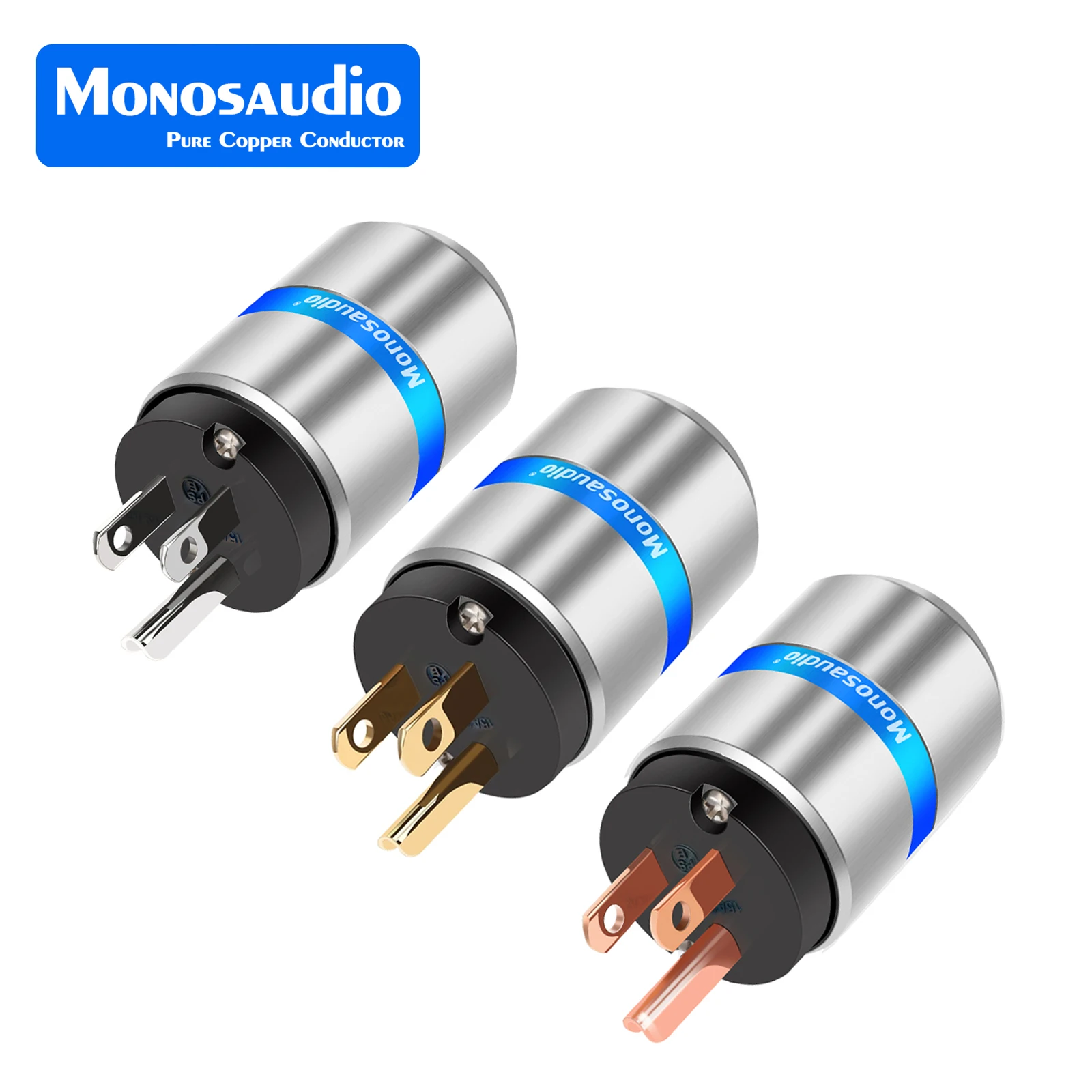 

Hi-end Monosaudio M106/F106 99.998% Red Copper Hifi Gold/Rhodium Plated AC US Power Plug IEC Connector Audiophile Power Plug