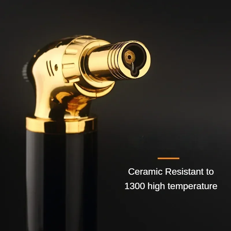 Windproof Spray Gun Refillable Kitchen Torch Lighter Butane Gas Jet Lighter Cigar Lighters Metal Welding Gun BBQ Cooking Gadgets