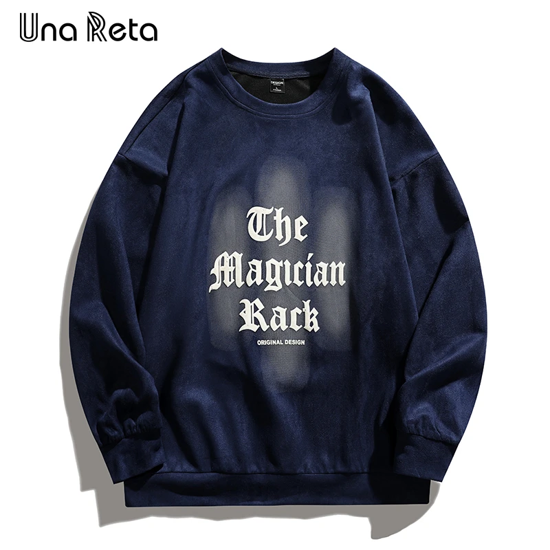 

Una Reta Sweatshirt Men Streetwear 2024 New Hip Hop Letter Print Pullover Tops Tracksuit Harajuku Long Sleeve Couple Sweatshirts