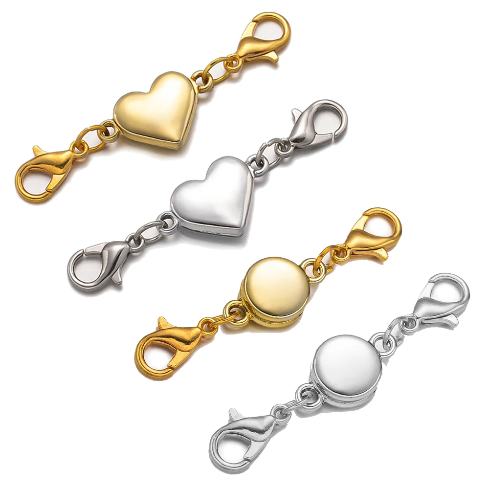 5pcs/Lot Heart Magnetic End Clasps Metal Connectors Bracelet Extender Buckles For DIY Necklace Jewelry Making Accessories Crafts