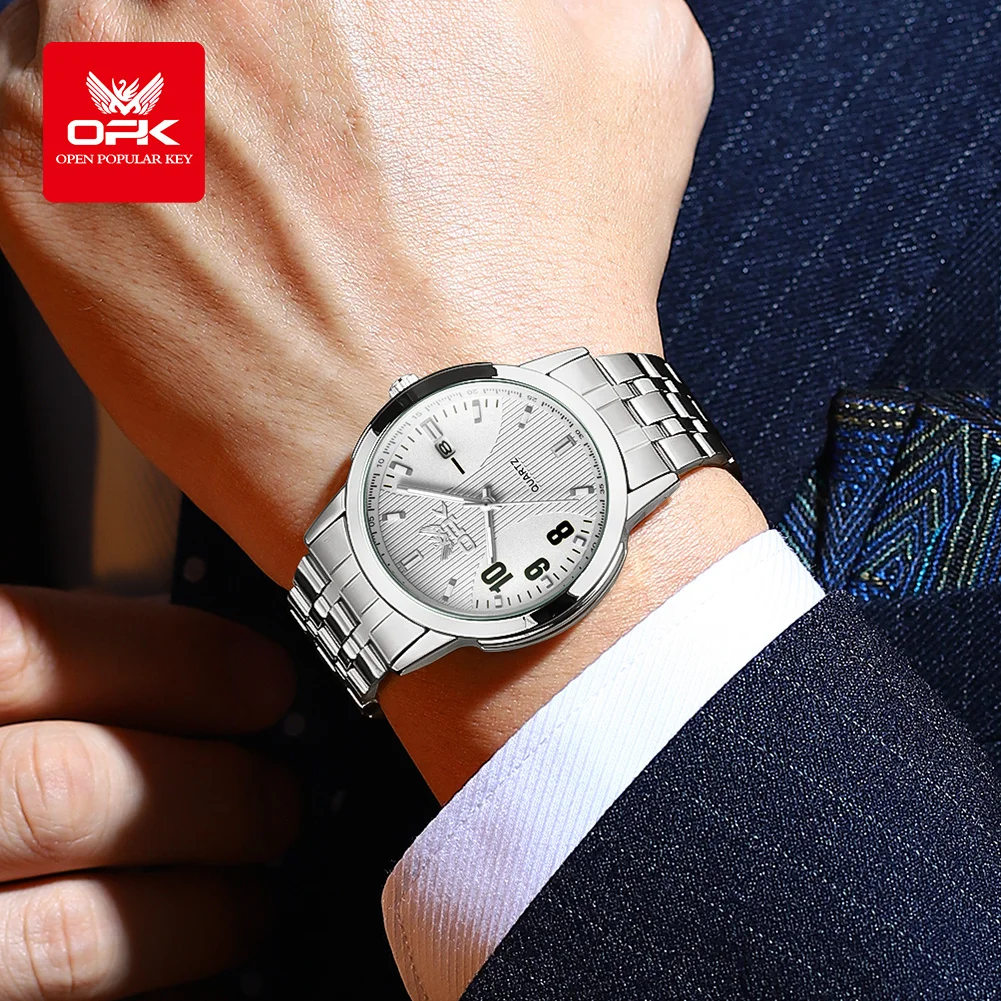 OPK 브랜드 남성용 시계 캐주얼 패션 야간 조명 쿼츠 시계 남성용 6021