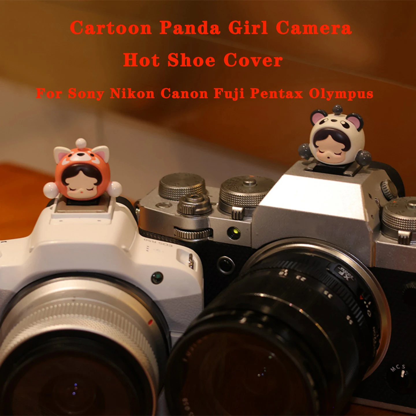 

Cartoon Panda Girl Camera Hot Shoe Cover Universal Cold Shoe Flash Cap Protector For Sony Nikon Canon Fuji Pentax Olympus