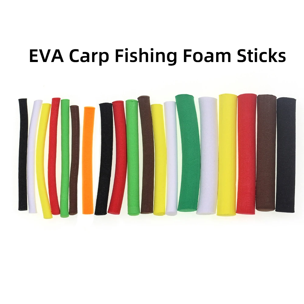 Wifreo 12PCS/2bags 8mm 5mm 3mm Carp Fishing Pop Up Foam Zig Rig Foam Sticks Hair Rig Floating Carp Fishing Bait Red Green Yellow