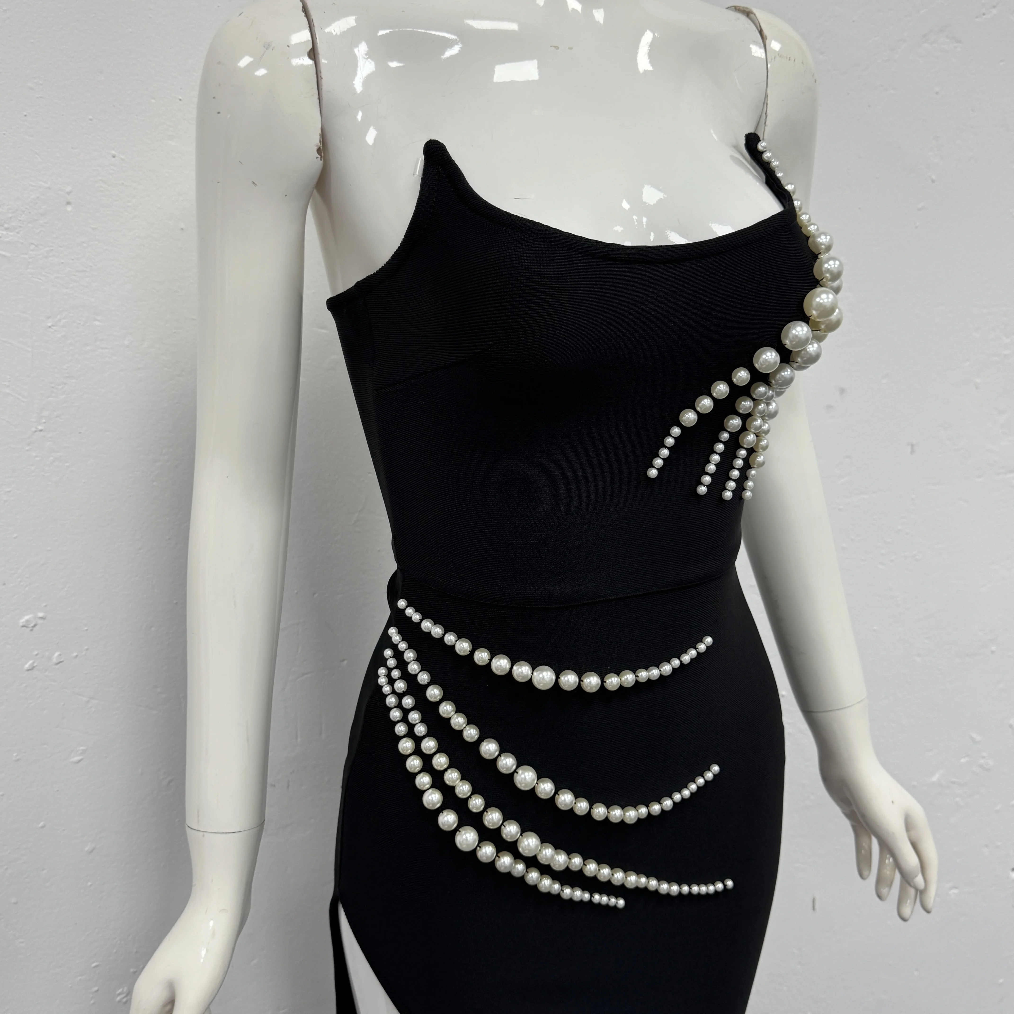 Nowa Elegancka Seksowna Sukienka Bez Ramiączek Z Koralikami Długa Suknia Wieczorowa Damska Luksusowa Modna Sukienka Koktajlowa