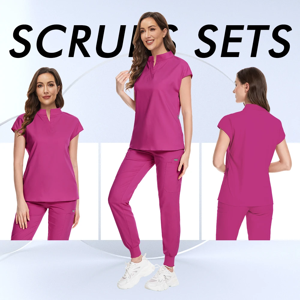 Niaahinn الطبية فرك ممرضة موحدة الحيوانات الأليفة البيطرية التمريض عداء ببطء مجموعة النساء طبيب الأسنان ملابس العمل غرفة العمليات ثوب جراحي