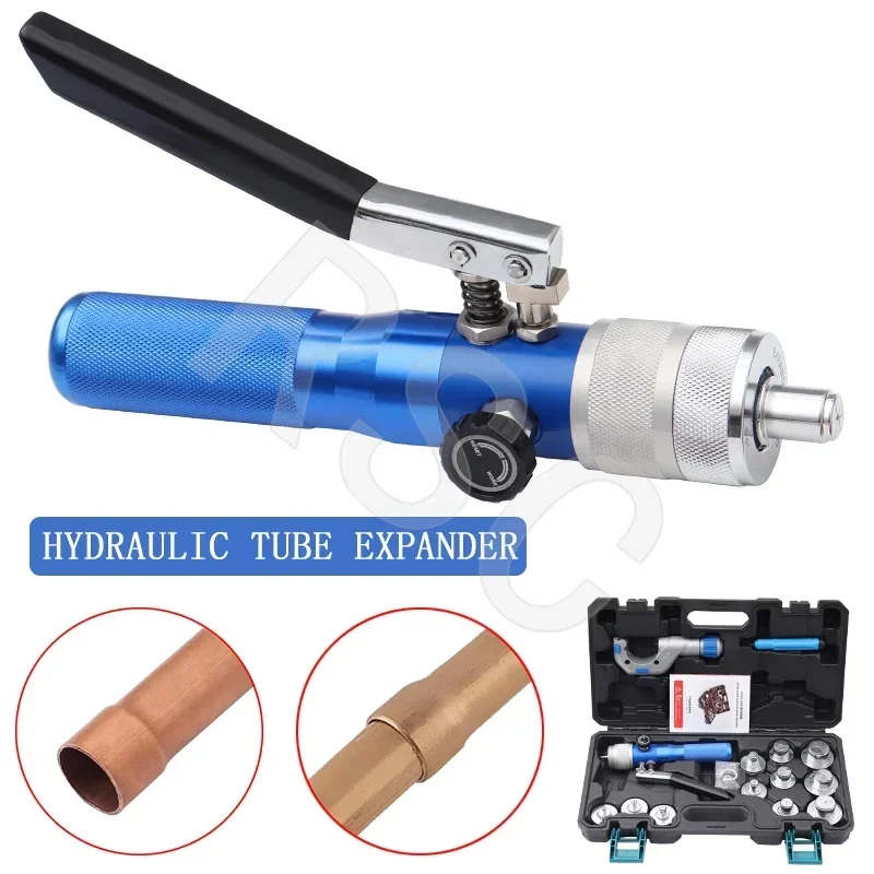 HVAC Hydraulic Swaging Tool Kit Manual Copper Alumimum Pipe Expanding Machine 11 Heads Tube Expander 3/8 To 1-5/8in CT/VG-300A