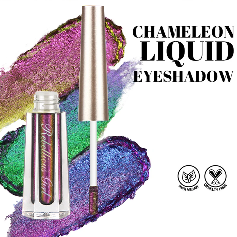 6 Color Chameleon Liquid Eyeshadow Glitter Film Forming Fast Drying Eye Makeup Color Changing High Pigmented Eye Party Cosmetics