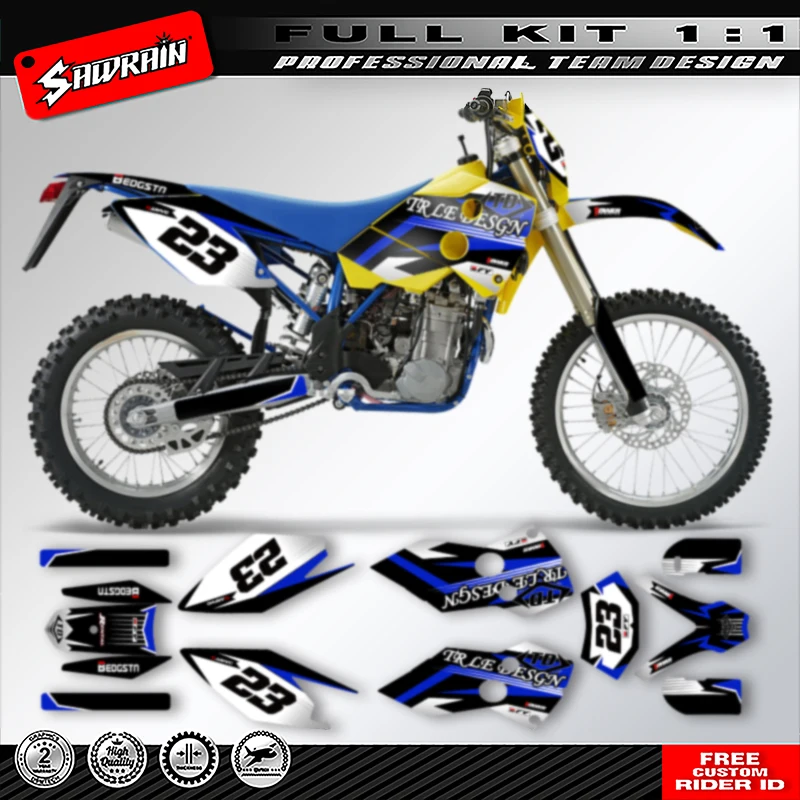 Sawrain รถจักรยานยนต์กราฟิก MX สติกเกอร์สําหรับ HUSABERG FE 2001 2002 2003 2004 2005 002