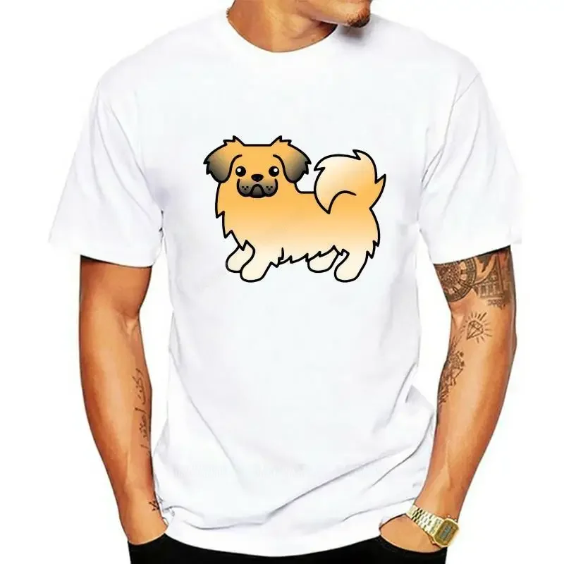 Humor brand tee-shirt Men t-shirt Fawn Sable Tibetan Spaniel Dog Cute Cartoon Illustration tshirt Women t shirt MAN T-SHIRTS