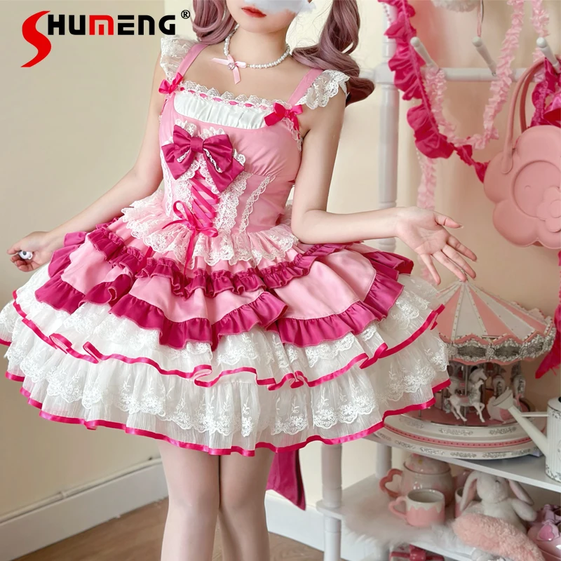 

New Japanese Original Design Lolita Dress JSK Suspender Dresses Women's Clothes Sweet Cute Slim Fit Sleeveless Vestidos De Mujer