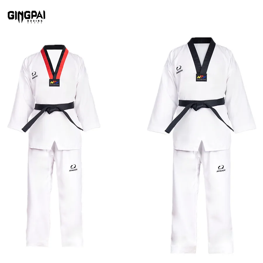 Trajes TKD, ropa, uniformes blancos de Taekwondo WTF, ropa de Karate Judo Dobok, uniforme Gi de manga larga Unisex para niños y adultos ﻿