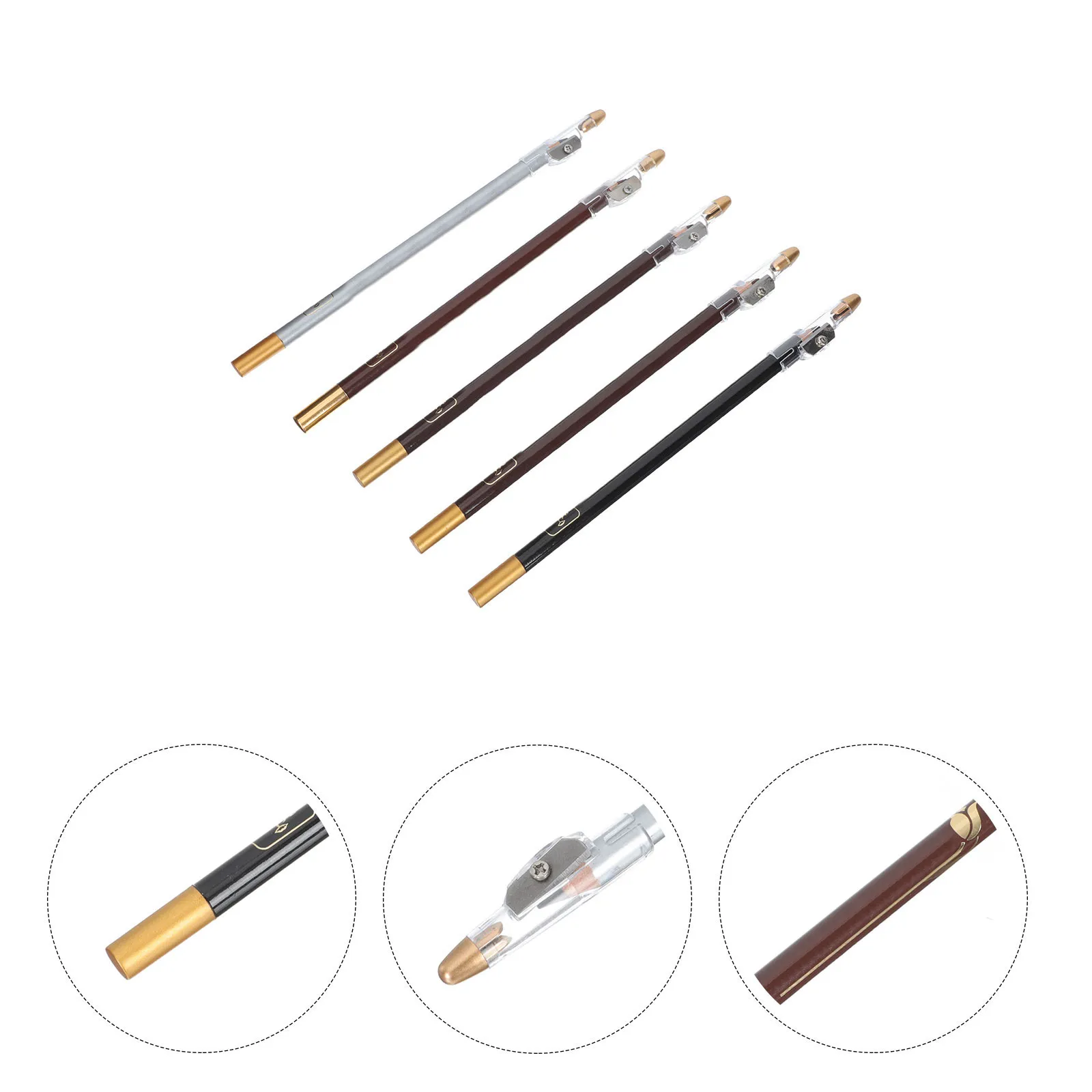 5Pcs Eyebrow Eyeliner Pencils Makeup Pens Compact Easy to Use Brow Tools for Natural Makeup Look
