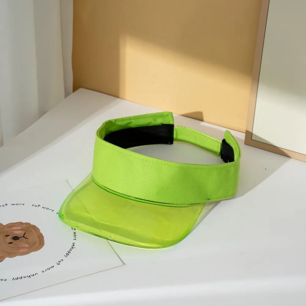 

Fashion UV Protection Leopard Print Visor Cap Solid Color Cool Transparent Hollow Hat Adjustable Sunscreen Sun Hat Camping