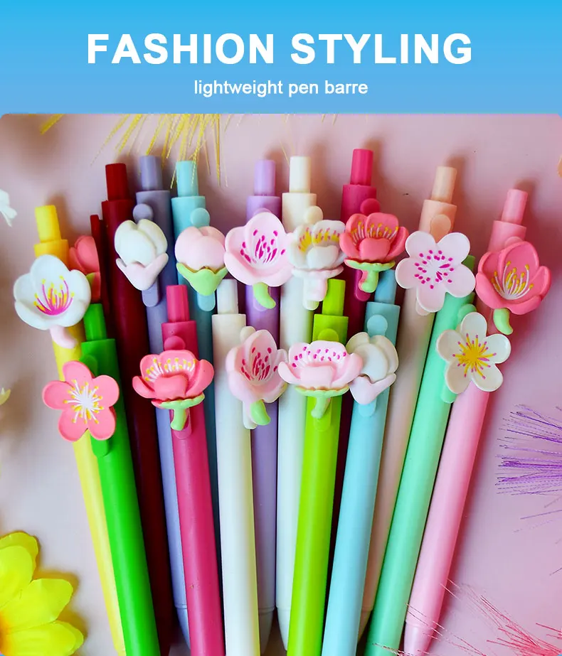 12 Stück Kugelschreiber mit einem kleinen blumenförmigen Anhänger, ein Muss für Blumenliebhaber, ein kreatives Geschenk und ein unterhaltsames Büro-Accessoire. – Detail 1