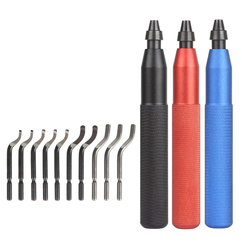 For Bambu Lab 3D printing Tools Deburring Blades Set Deburring Tool Handle Trimming Knife Scraper with 10 HSS Steel Blades