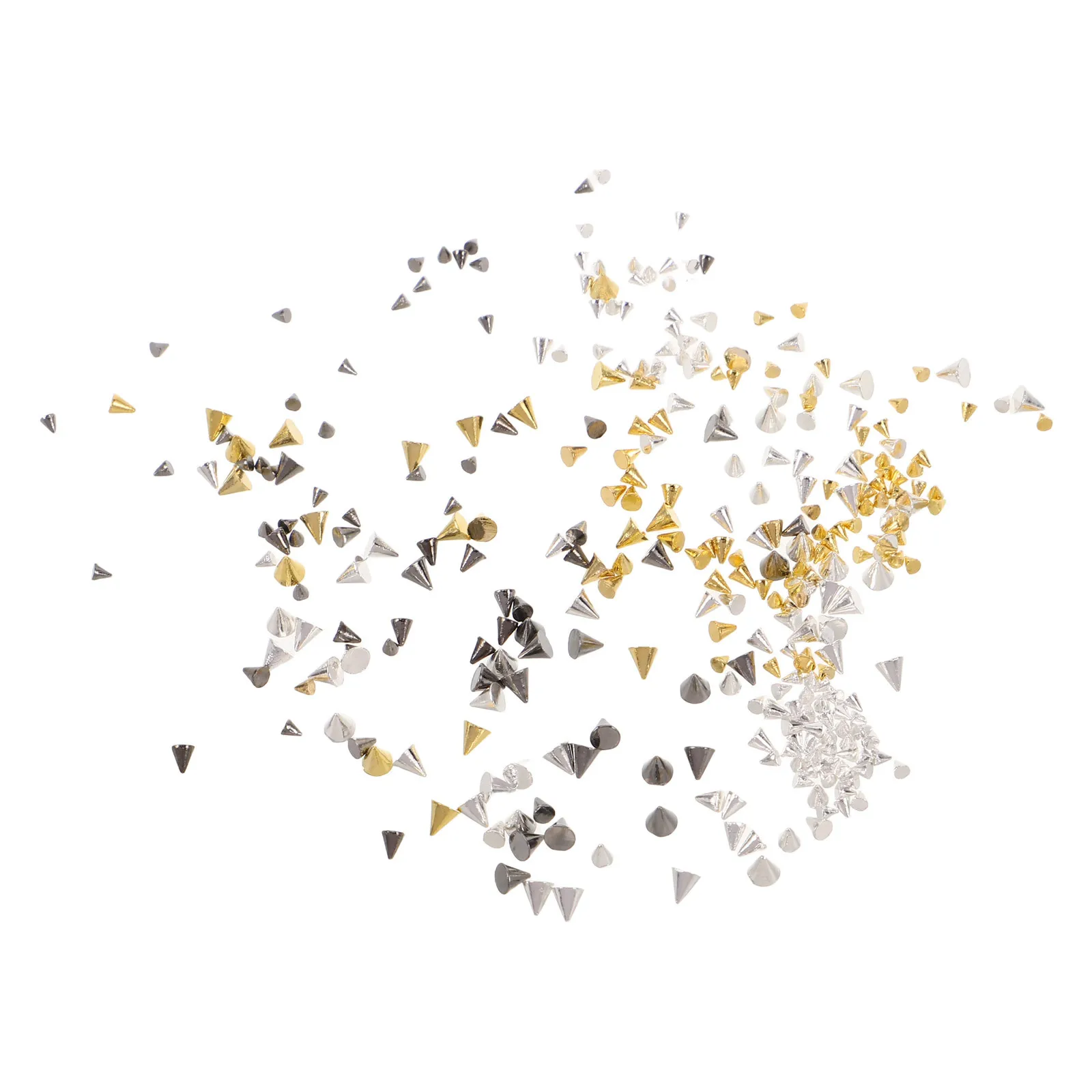 

2 Boxes Punk Nail Art Charms Cone Spike Metal Studs Flat Back Rivet Embellishments Grunge Nails Decoration Vintage Party