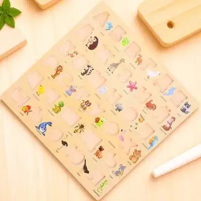 

1 set 1 Set Russian Alphabet Wooden Board Educational Learning For Kids Wood Early Development Matching Game Puzzle For Toddlers