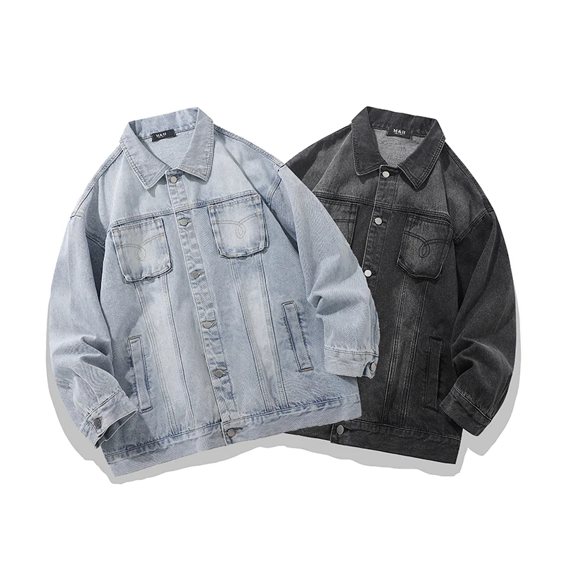 Wash to make old denim coat men's fall denim jacket dayWash to make old denim coat men's fall denim jacket day