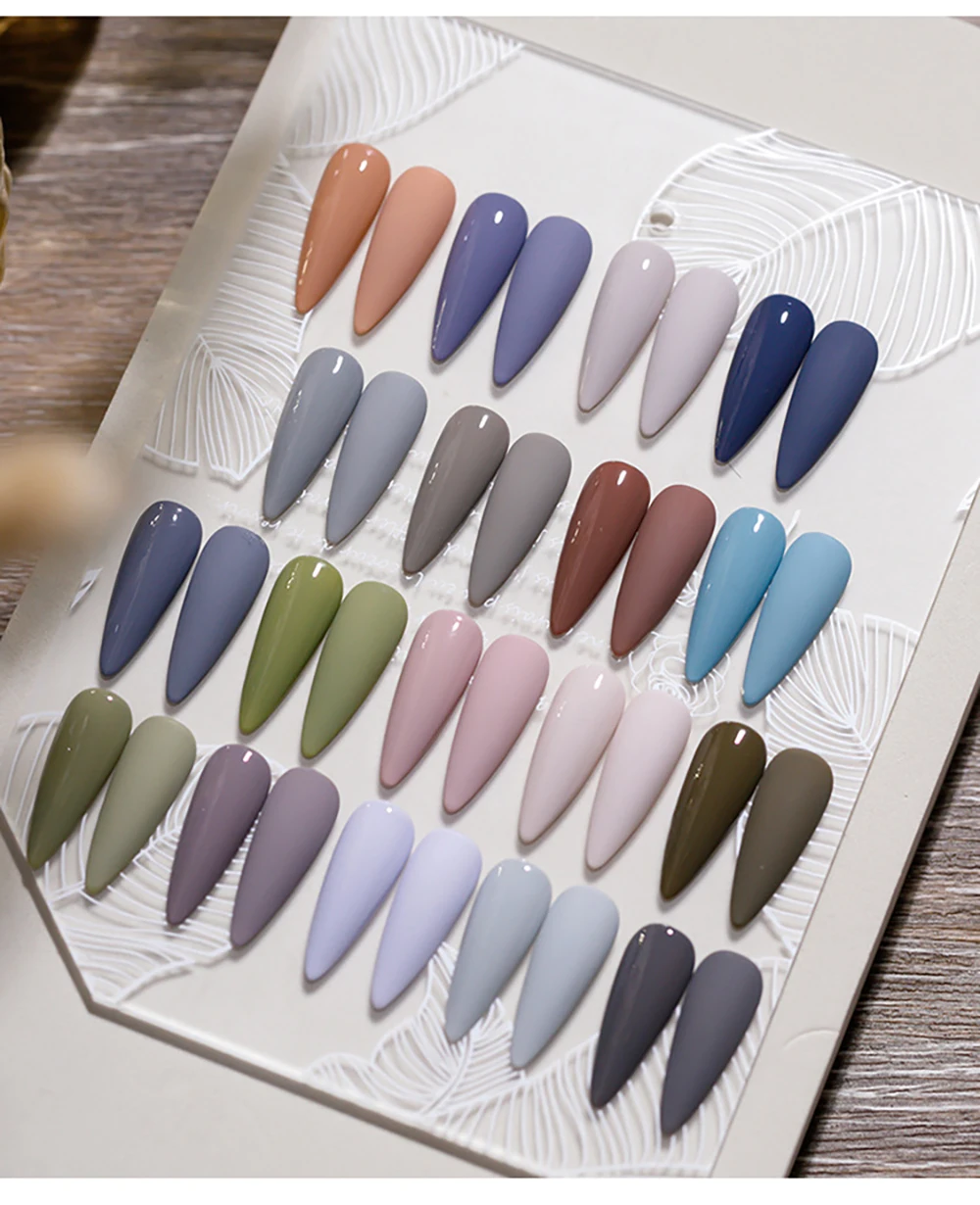Vendeeni 18 Farben Blau-Grau Gel-Nagellack Semi-Permanent UV LED Soak-Off Gel-Lack Reine Kühle Farben Gel-Lack für Nagelkunst – Detail 12