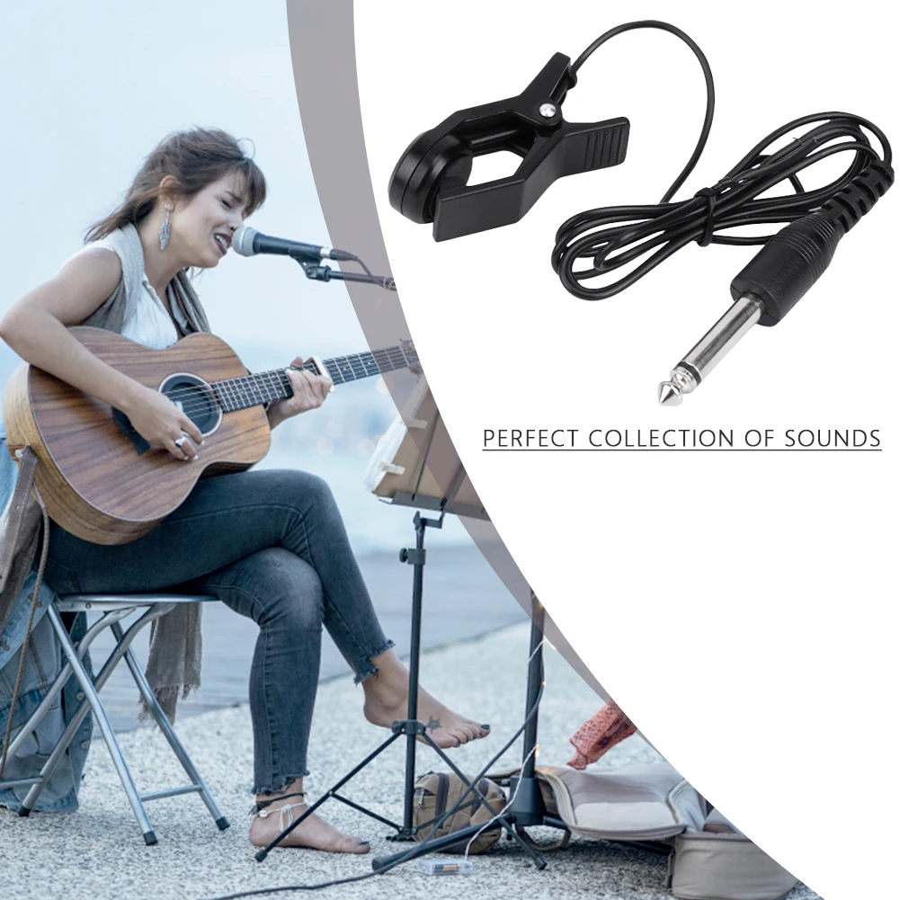 

Профессиональный гитарный звукосниматель с зажимом, 6,35 мм, гитарный предусилитель, пьезозвукосниматель, универсальный для струнных инструментов, скрипки, гавайской гитары