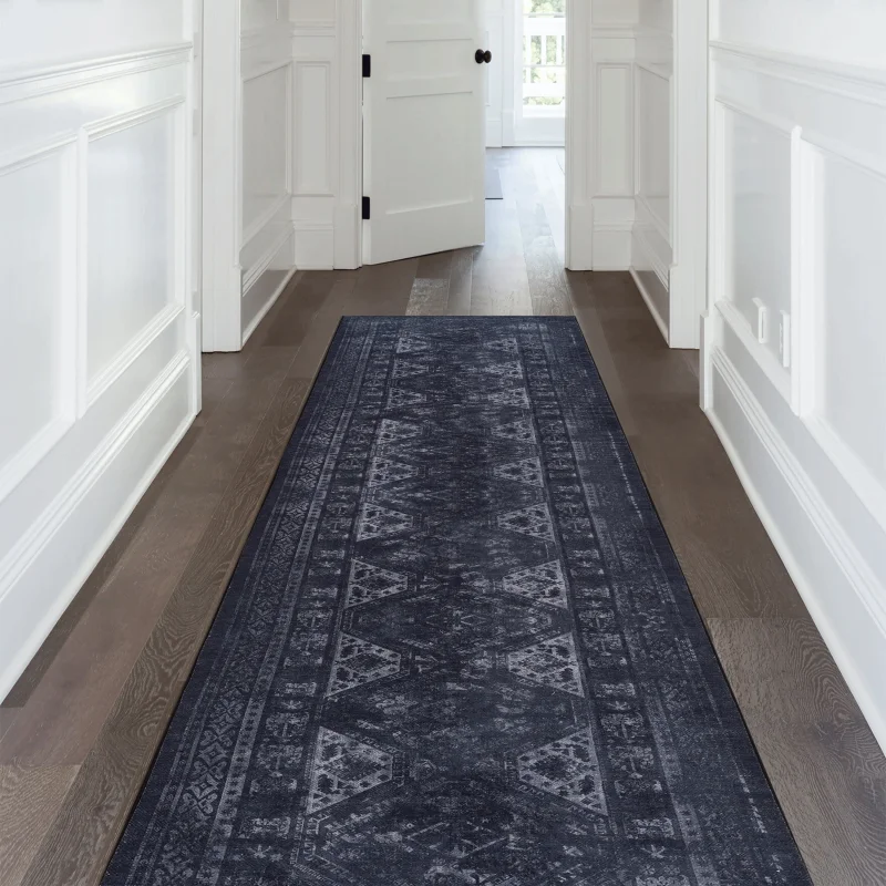 

LOOM & LUXE 2'6''x10' Runner, Washable Rug, Low-Pile, Non-Slip, Non-Shedding, Foldable, Kid & Pet Friendly - Area Rugs for livin