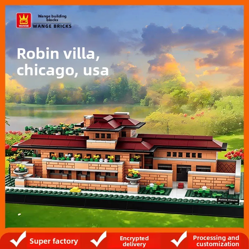 

Набор микротрехмерных блоков Robie House (Китай) | Архитектура Чикаго, США | Детский развивающий конструктор для декора