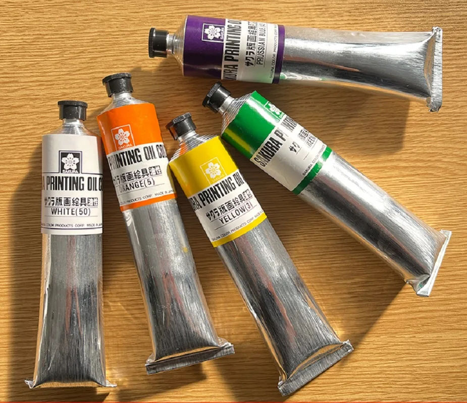 Japan original SAKURA printing oil color tube 100ml Professional oil-based printing ink acrylic pigment