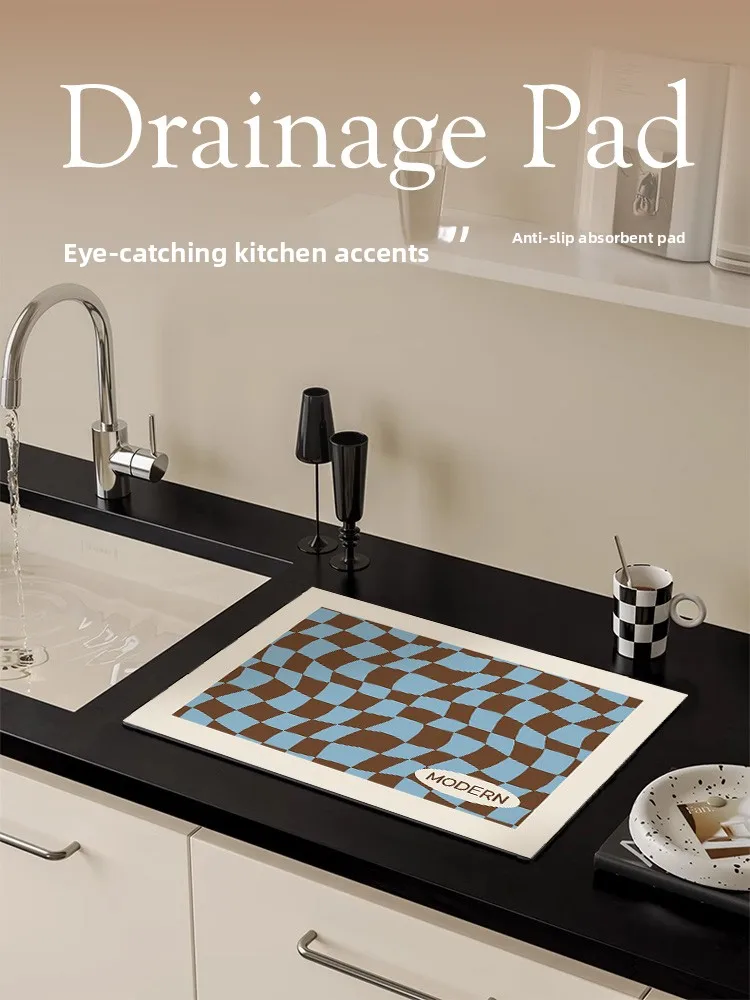 

Современный ретро кухонный столешница, водопоглощающий коврик для кофе, специальный коврик для чашки, коврик для бара, коврик для обеденного стола, полиэстер...