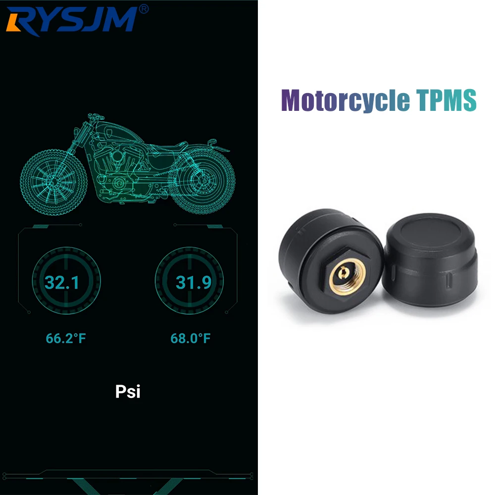 Motorcycle TPMS 2 Sensors Bluetooth-compatible 5.0 Tire Pressure Monitoring System Moto Accessories Bike Tyre Tester Diagnostic