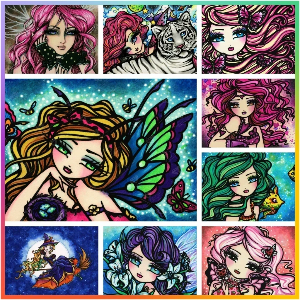 

Большие глаза Фея Девушка Алмазная картина Детский подарок Набор для вышивки крестом 5D DIY Художественная вышивка Мозаика Декор комнаты Новый 2024