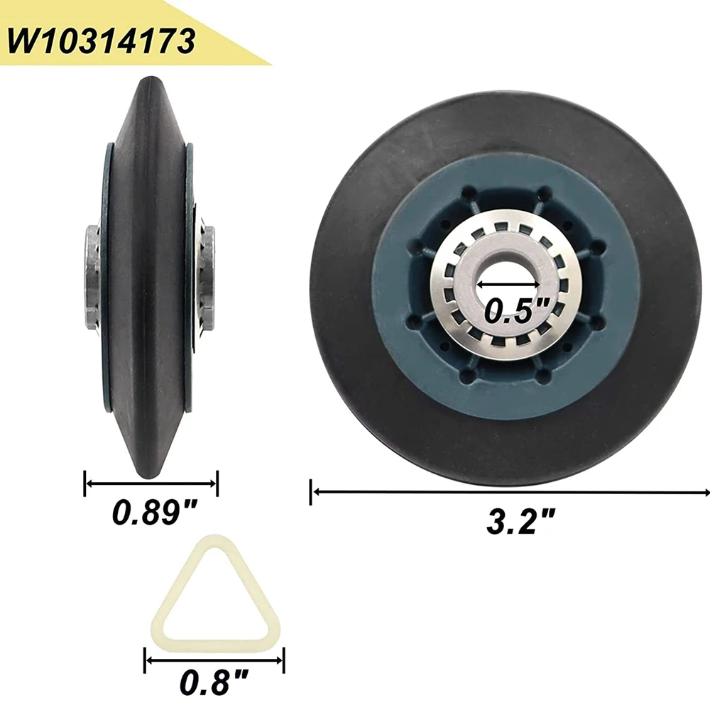 1 Piece Suitable for W10314173 Dryer Drum Wheel Suitable for W10314173 8536973 8536974 AP6019303 PS11752609