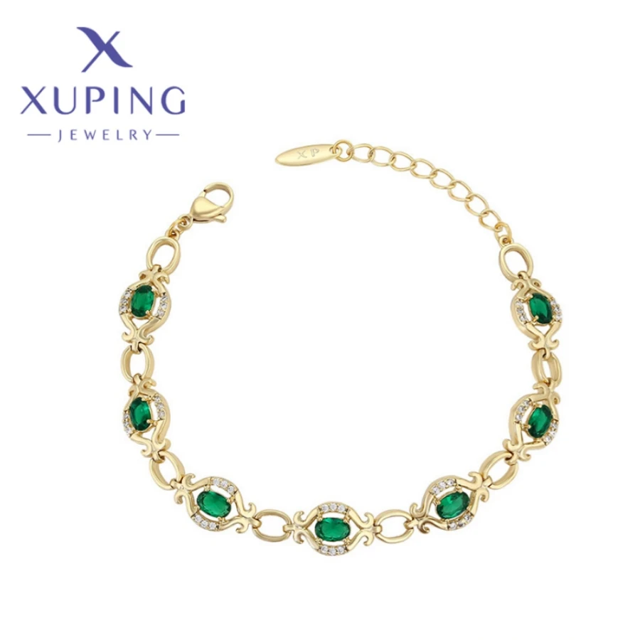 Xuping Jewelry Exquisite Elegant High Quality Simlpe Shape Light Gold Color Bracelet for Women Popular Party Gift X000925248