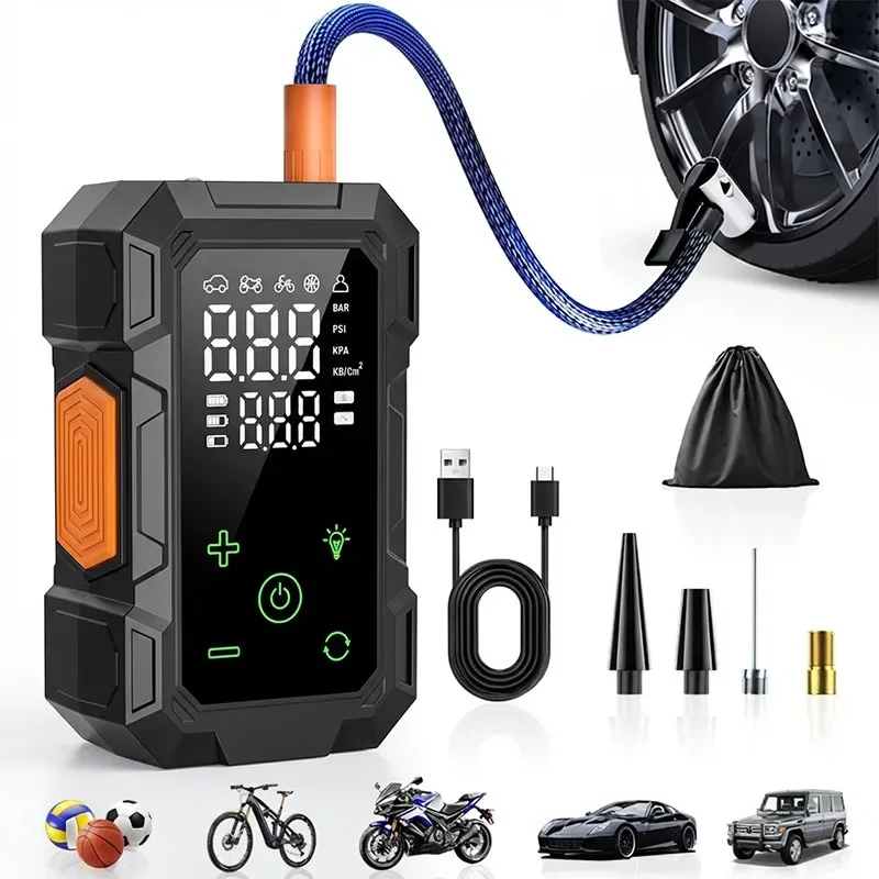 hot sale Car dual-screen wireless air pump LCD screen full stop carry air pump cross-border special supply