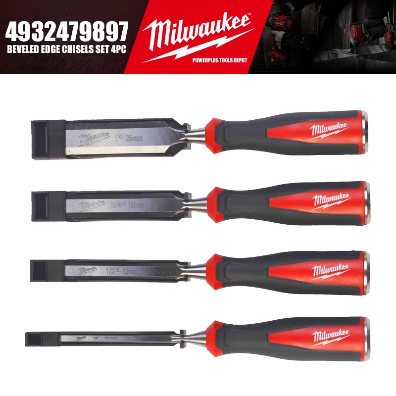 Milwaukee 4932479897 Beveled Edge Chisels Set 4PC Hand Tools