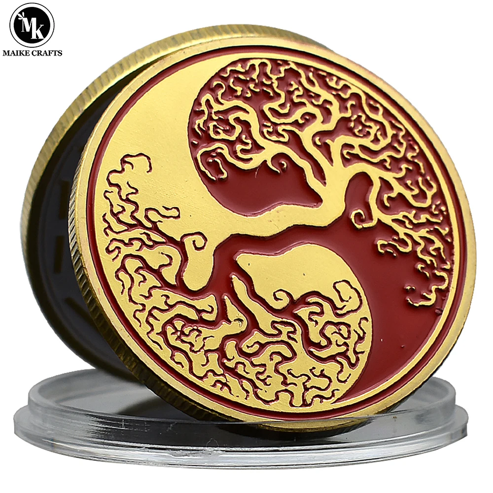 

Китайская эмалированная монета "Дерево Инь Ян", olevo