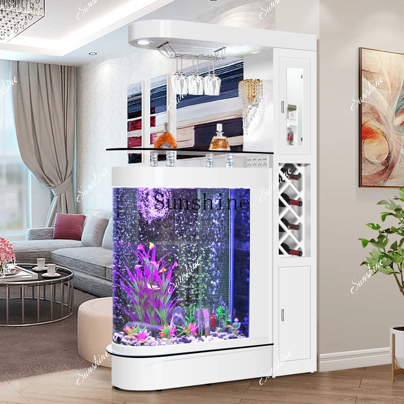 Medium partition screen living room floor to ceiling household large ecological entrance aquarium  FT