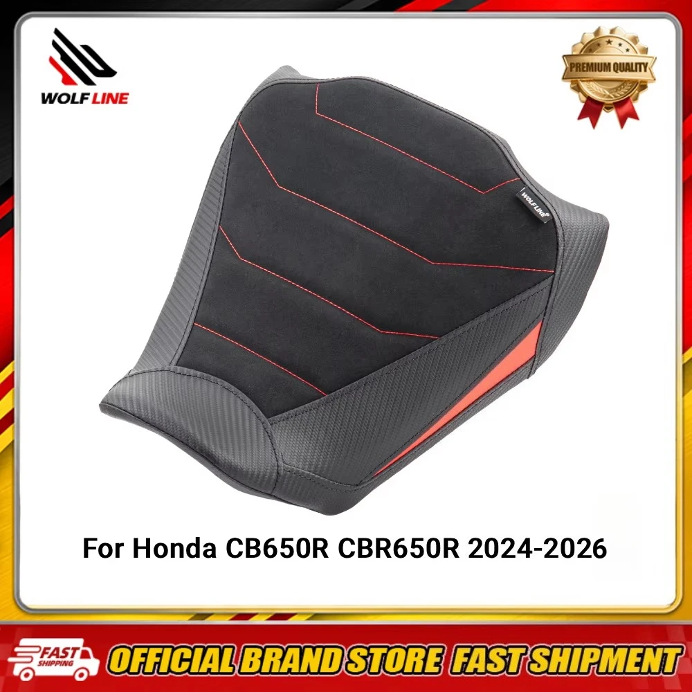 WOLFLINE Vorderer Fahrersitzkissen für HONDA CB650R CBR650R 2024-2026, 20mm Tieferlegung, Solo-Sitz für Pendler und Roadtrips