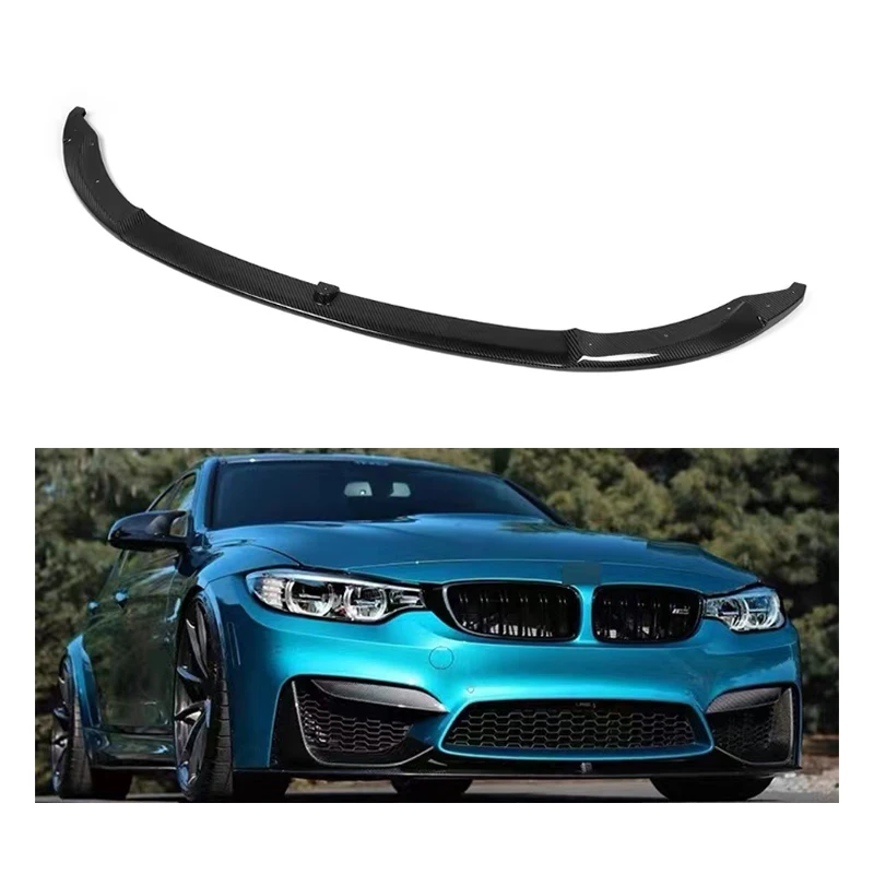 2014-2020 For BMW F80 F82 F83 M3 M4 Dry Carbon Fiber Front Diffuser MP Style Front Bumper Lip With Tow Hook Cut-Outs New